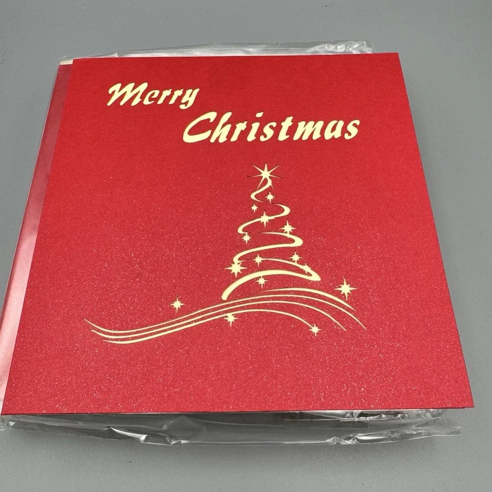 10 Pack 3D Pop‎ Up Christmas Tree Paper Card Xmas Greeting Holiday Lovely Gifts